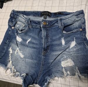 Kendall & Kylie Ripped Blue Jean Shorts